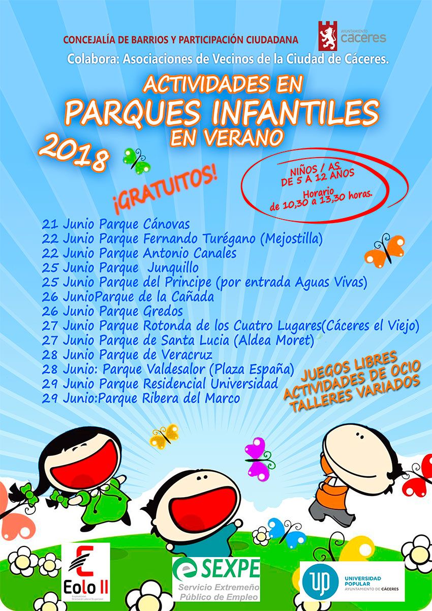 Actividades Parques infantiles