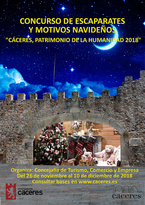 Concurso de escaparates y Motivos Navideños Cáceres, Patrimonio de la Humanidad 2018
