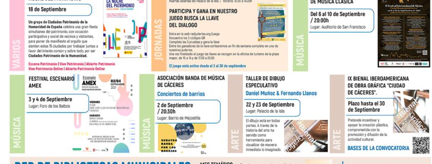 Agenda Cultural - Septiembre 2021