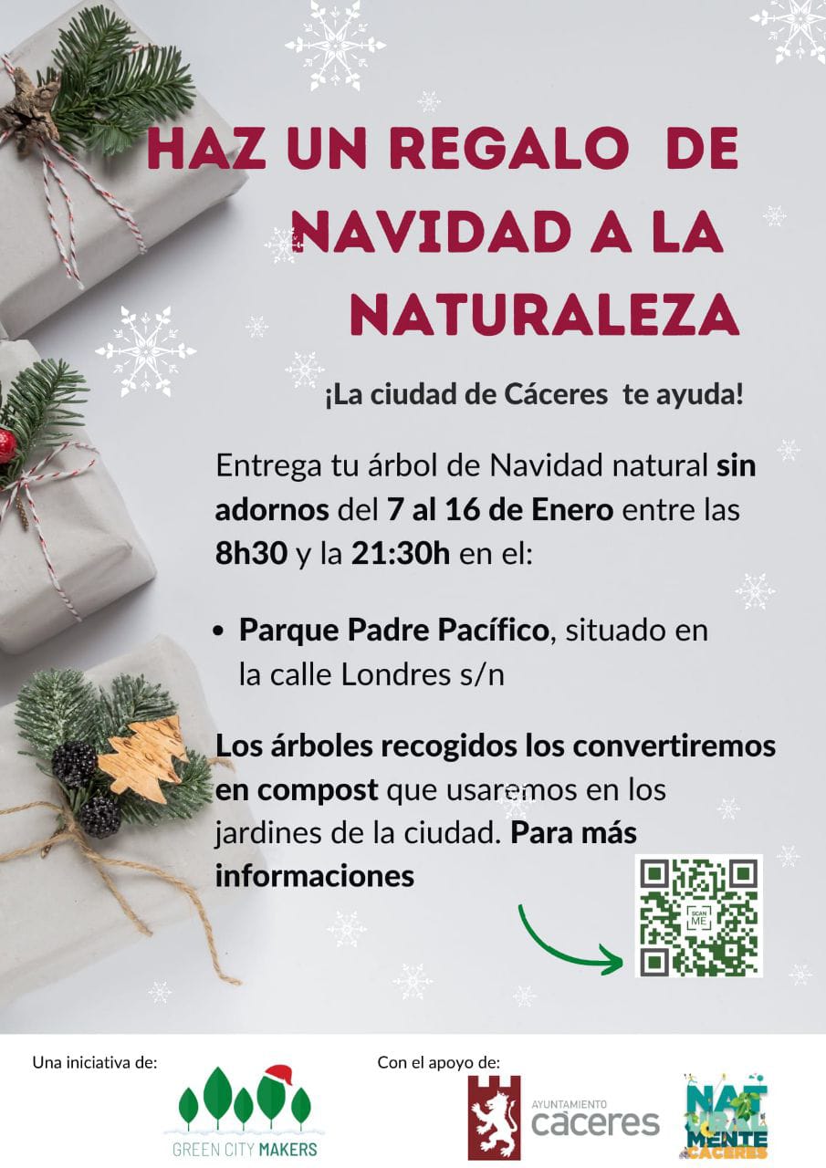 El Ayuntamiento pone en marcha una campaña para evitar que los árboles de  Navidad acaben en el vertedero - Ayuntamiento de Cáceres