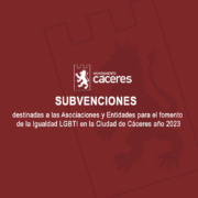 Subvenciones destinadas a las Asociaciones y Entidades para el fomento de la Igualdad LGBTI en la Ciudad de Cáceres año 2023
