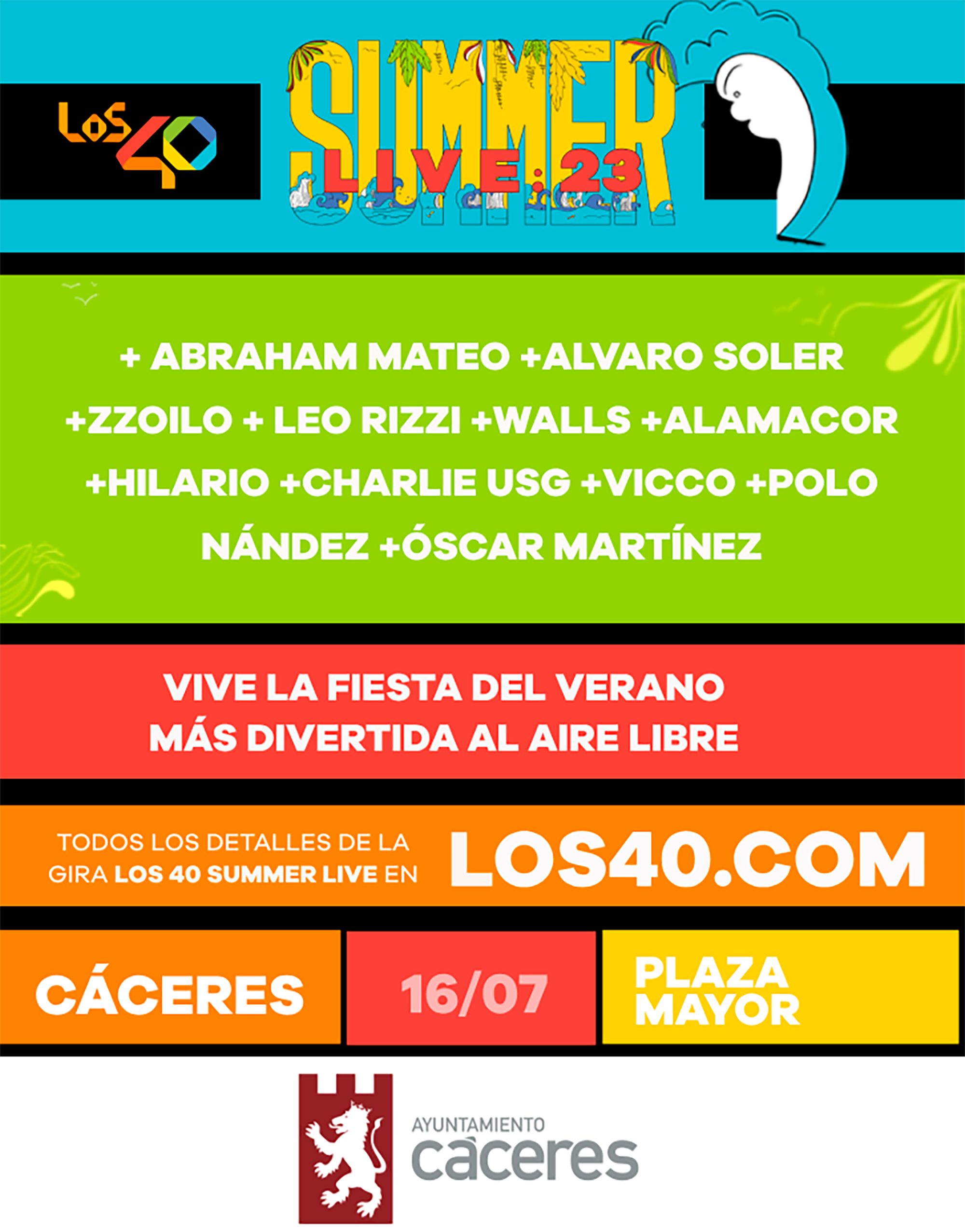 La Plaza Mayor acogerá el domingo 16 el concierto Los 40 Summer Live