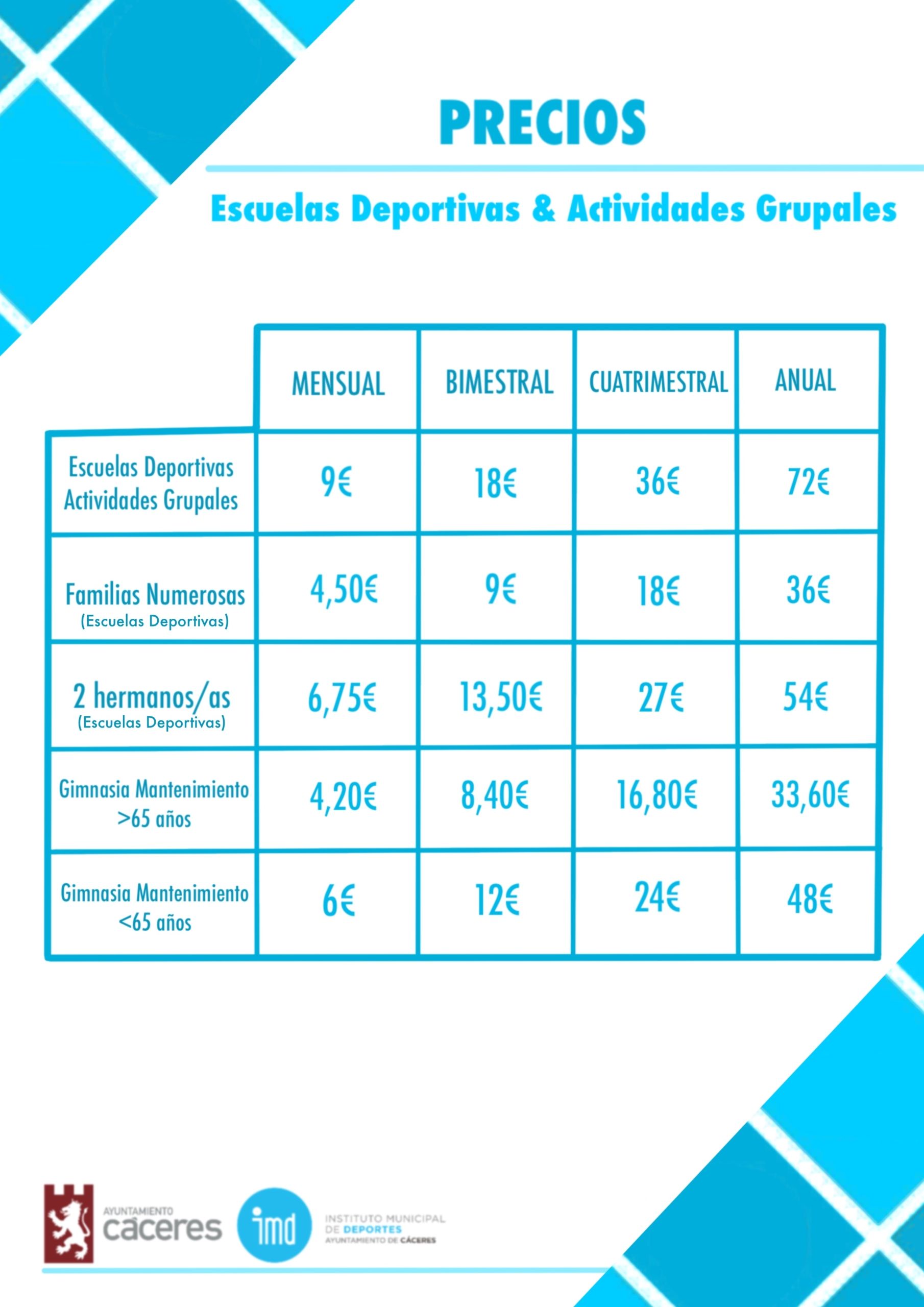 Precios Escuelas Deportivas 2023