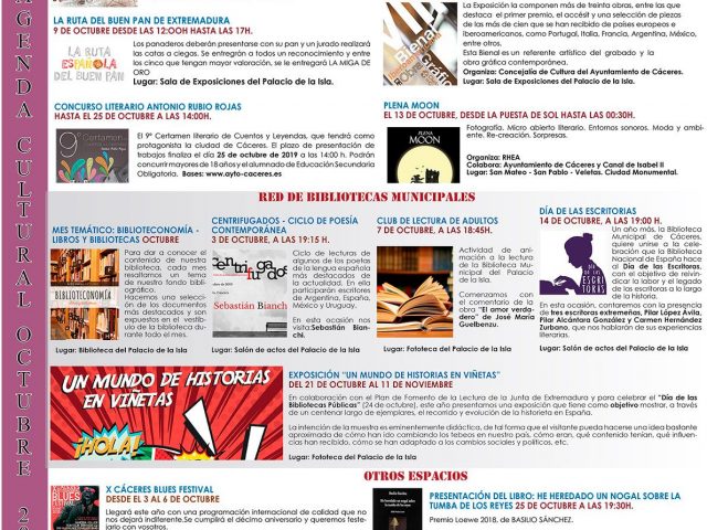 Agenda Cultural – Octubre 2019
