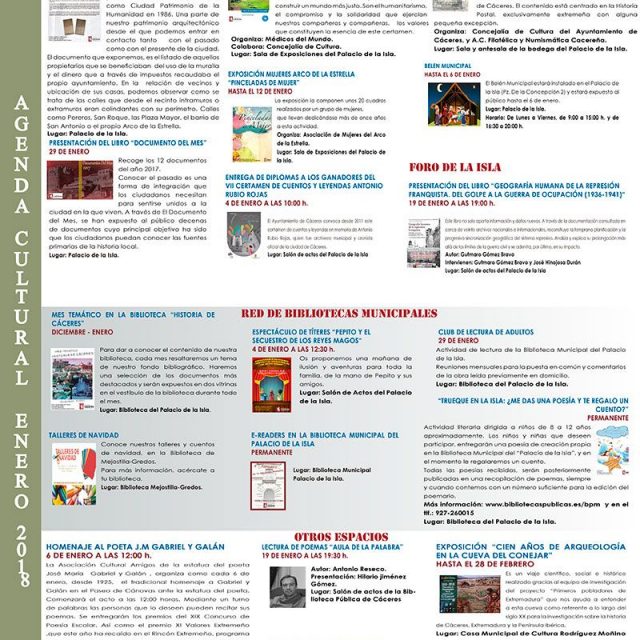 Agenda Cultural – enero 2018