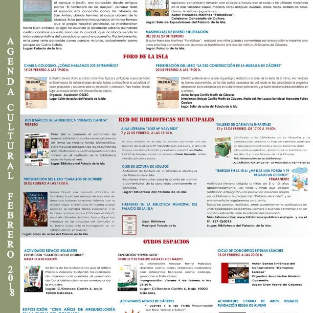 Agenda Cultural – febrero 2018