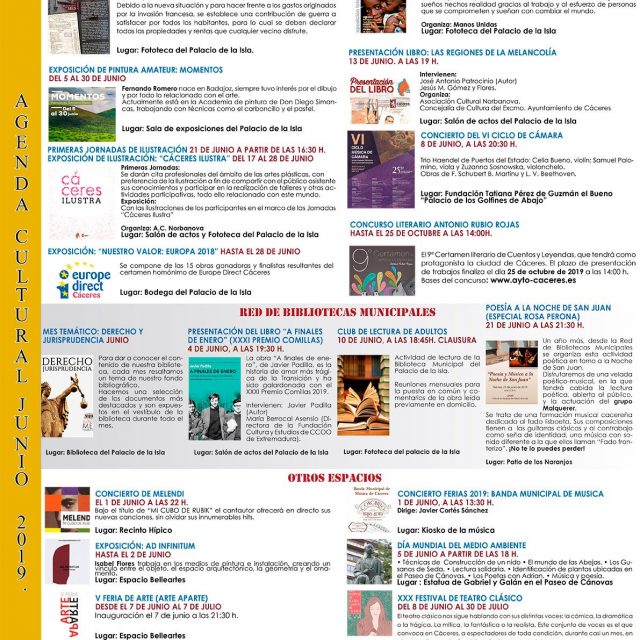 Agenda Cultural – Junio 2019