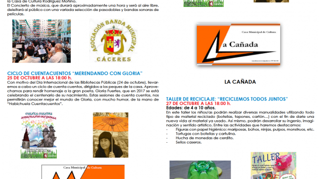 Agenda Cultural – octubre 2017