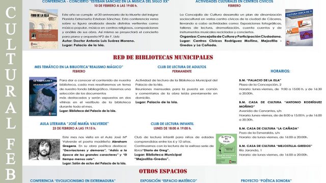 Agenda Cultural – Febrero 2017