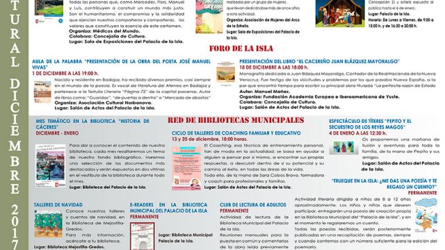 Agenda Cultural – diciembre 2017 y enero 2018