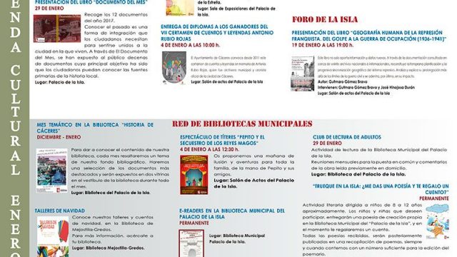 Agenda Cultural – enero 2018