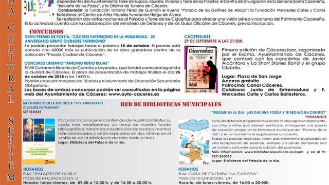 Agenda Cultural – septiembre 2018