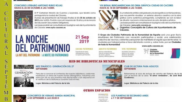 Agenda Cultural – Septiembre 2019