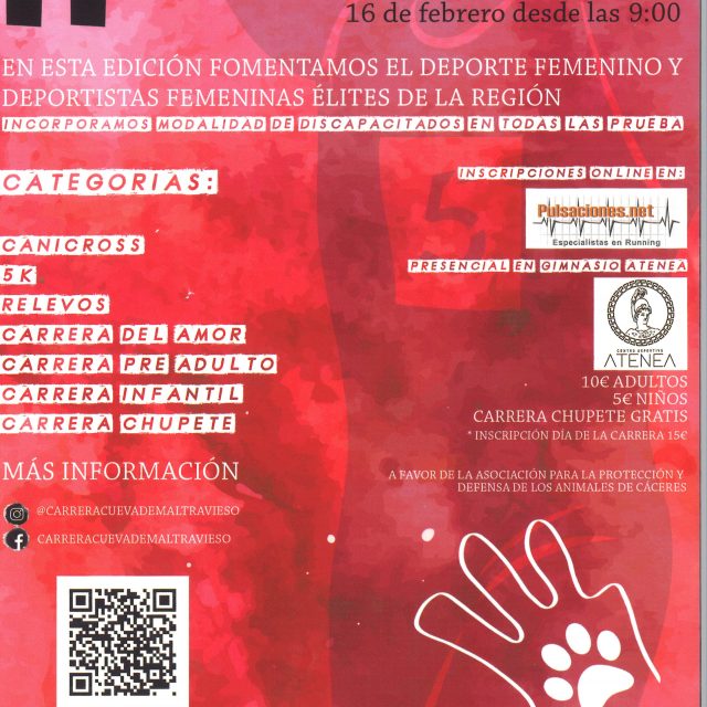 La II carrera solidaria ‘Cueva de Maltravieso’ será el próximo 16 de febrero