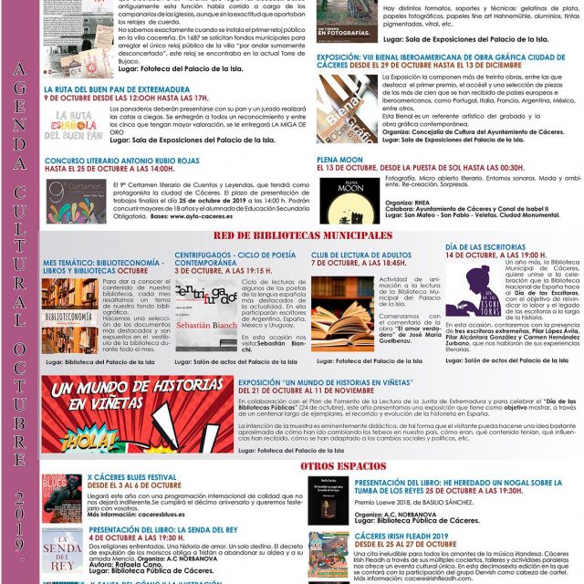 Agenda Cultural – Octubre 2019